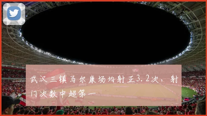 武汉三镇马尔康场均射正3.2次，射门次数中超第一